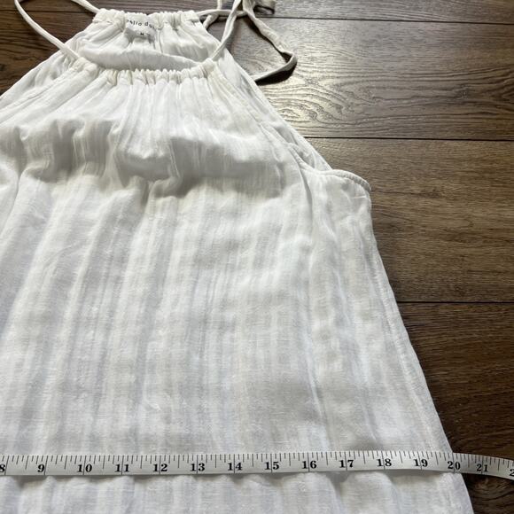 Bella Dahl Halter Maxi Dress Womens Medium White Linen Blend Tiered Flowy Boho - Picture 12 of 13